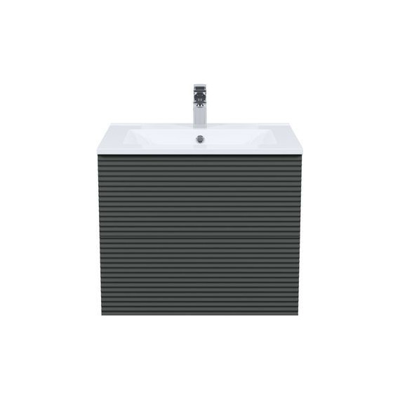 Тумба подвесная с раковиной Iddis Bild 60 см BIL60G0i95K, тёмно-серый - фото 3