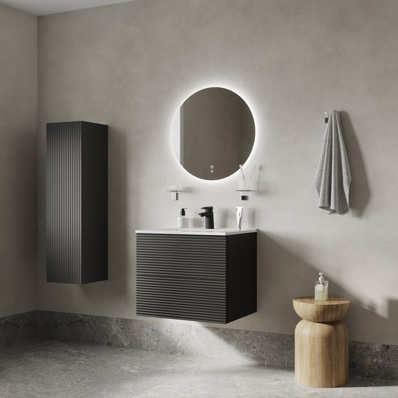 Тумба подвесная с раковиной Iddis Bild 60 см BIL60G0i95K, тёмно-серый - фото 5