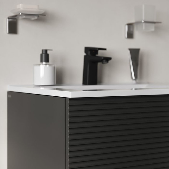 Тумба подвесная с раковиной Iddis Bild 60 см BIL60G0i95K, тёмно-серый - фото 6