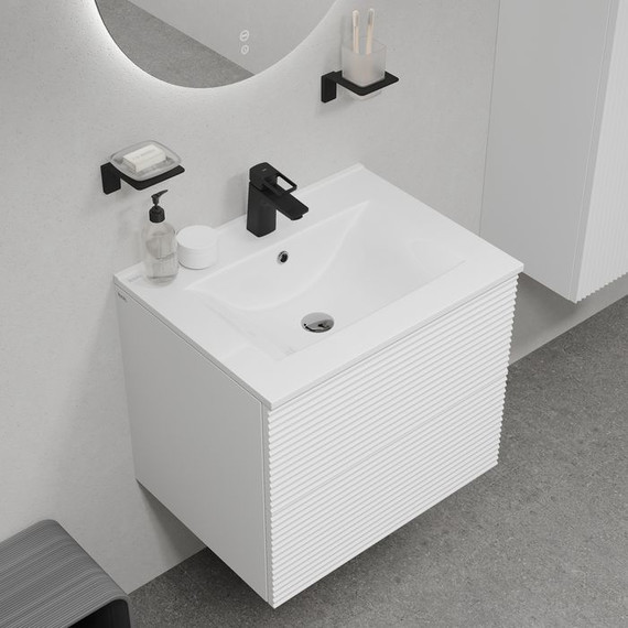 Тумба подвесная с раковиной Iddis Bild 60 см BIL60W0i95K, белый - фото 