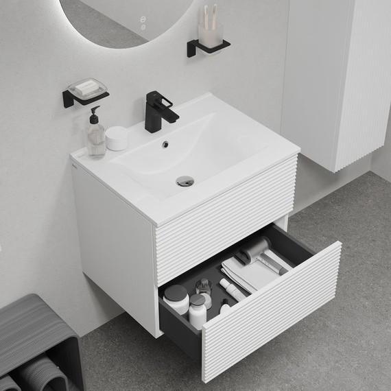 Тумба подвесная с раковиной Iddis Bild 60 см BIL60W0i95K, белый - фото 8