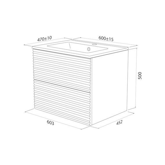 Тумба подвесная с раковиной Iddis Bild 60 см BIL60W0i95K, белый - фото 9