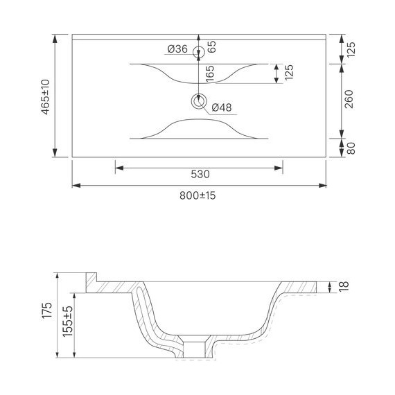 Тумба подвесная с раковиной Iddis Bild 80 см BIL80G0i95K, тёмно-серый - фото 10