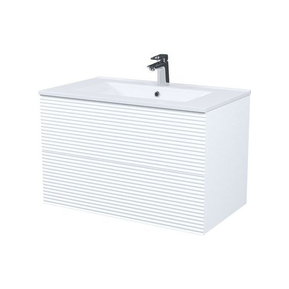 Тумба подвесная с раковиной Iddis Bild 80 см BIL80W0i95K, белый - фото 2