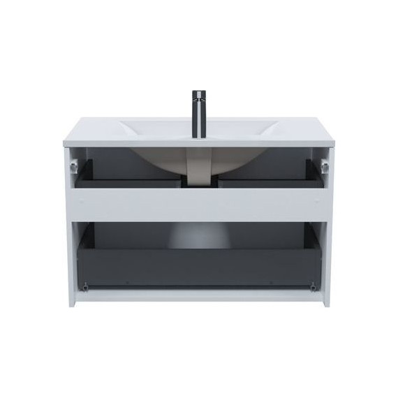 Тумба подвесная с раковиной Iddis Bild 80 см BIL80W0i95K, белый - фото 4