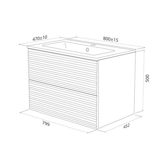 Тумба подвесная с раковиной Iddis Bild 80 см BIL80W0i95K, белый - фото 9