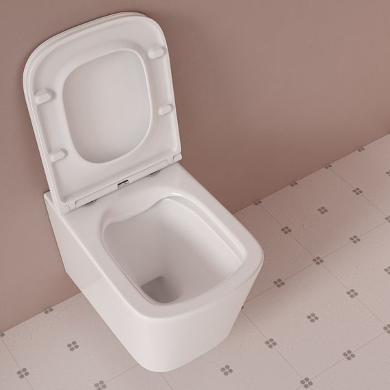 Унитаз подвесной безободковый Iddis Bild BILRNSEi25 с тонкой крышкой микролифт - фото 4