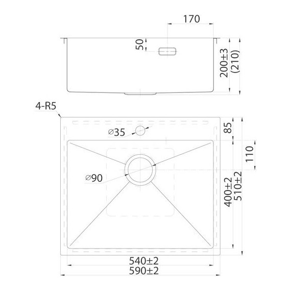 Кухонная мойка Iddis Haze HAZ59GMi77, графит матовый - фото 16