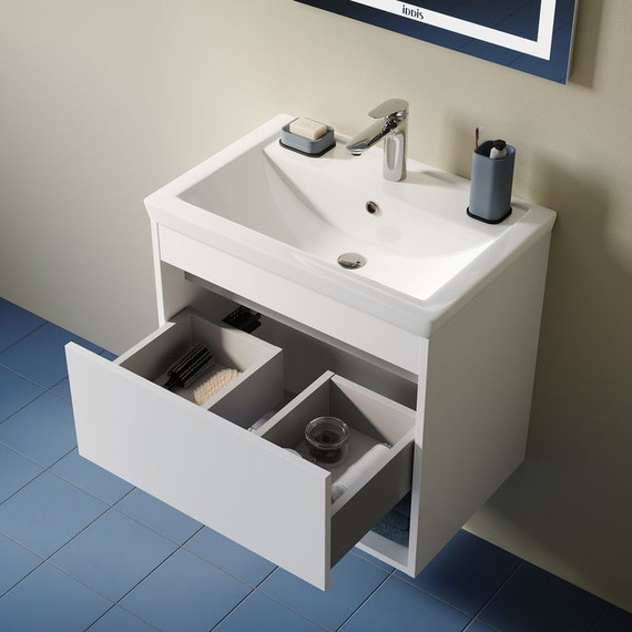 Тумба подвесная с раковиной Iddis Zodiac X 60 см ZDX60WNi95K, белый - фото 7