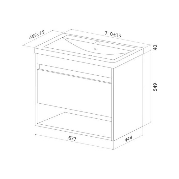 Тумба подвесная с раковиной Iddis Zodiac X 70 см ZDX70WNi95K, белый - фото 8