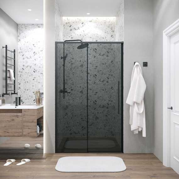 Душевая дверь Grossman Galaxy 110 см 100.K33.01.110.21.10, чёрный матовый/тонированное - фото 4