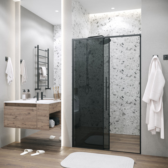 Душевая дверь Grossman Galaxy 110 см 100.K33.01.110.21.10, чёрный матовый/тонированное - фото 6