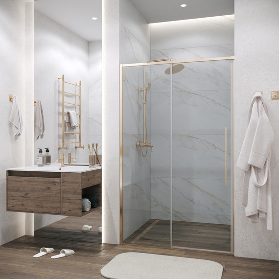 Душевая дверь Grossman Galaxy 110 см 100.K33.01.110.32.00, золото сатин/прозрачное - фото 4