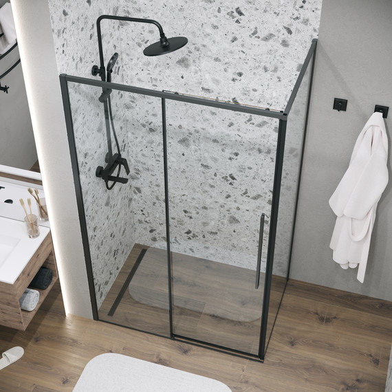 Душевое ограждение Grossman Galaxy 110x80 см 120.K33.01.1180.21.00, чёрный матовый/прозрачное - фото 4