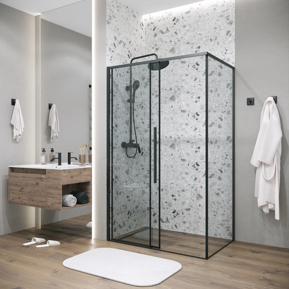 Душевое ограждение Grossman Galaxy 140x80 см 120.K33.01.1480.21.00, чёрный матовый/прозрачное - фото 5