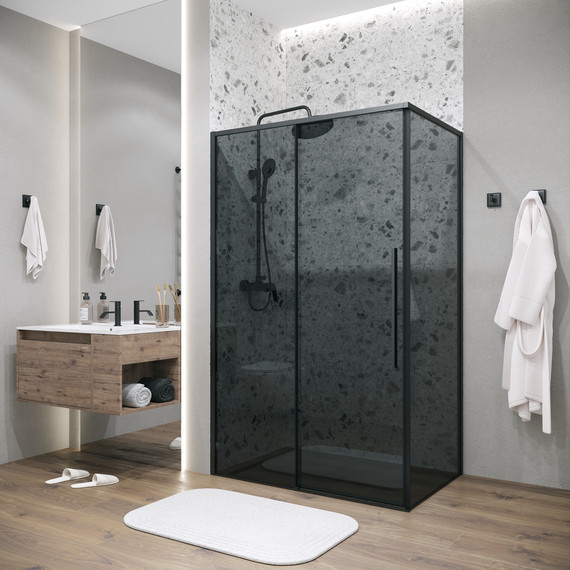 Душевое ограждение Grossman Galaxy 140x90 см 120.K33.01.1490.21.10, чёрный матовый/тонированное - фото 