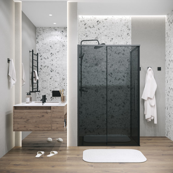 Душевое ограждение Grossman Galaxy 100x90 см 120.K33.01.1090.21.10, чёрный матовый/тонированное - фото 3