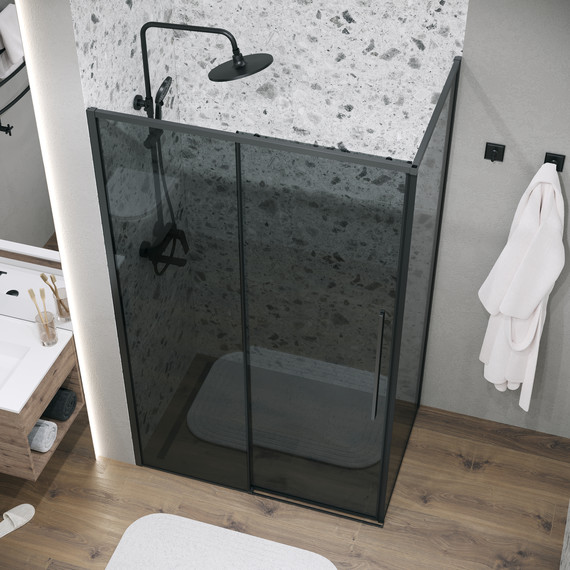 Душевое ограждение Grossman Galaxy 130x70 см 120.K33.01.1370.21.10, чёрный матовый/тонированное - фото 4