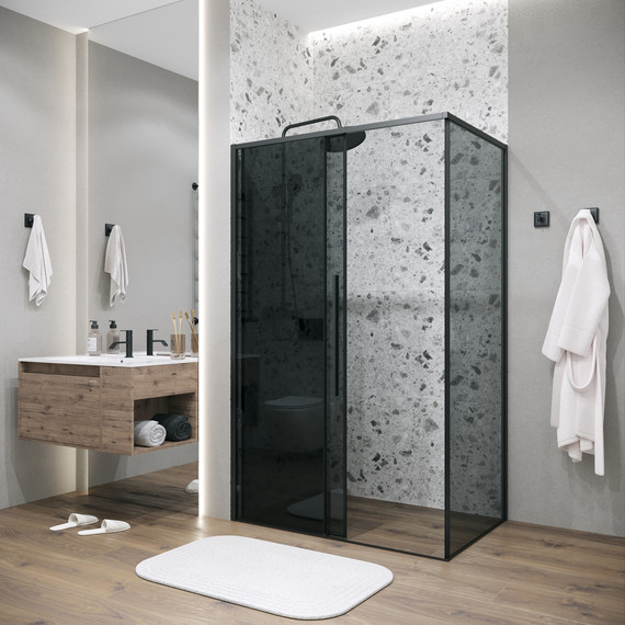 Душевое ограждение Grossman Galaxy 130x80 см 120.K33.01.1380.21.10, чёрный матовый/тонированное - фото 5