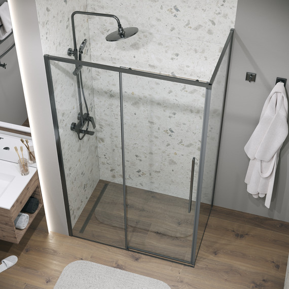 Душевое ограждение Grossman Galaxy 100x80 см 120.K33.01.1080.42.00, графит сатин/прозрачное - фото 5