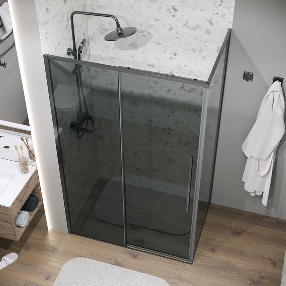 Душевое ограждение Grossman Galaxy 120x80 см 120.K33.01.1280.42.10, графит сатин/тонированное - фото 4