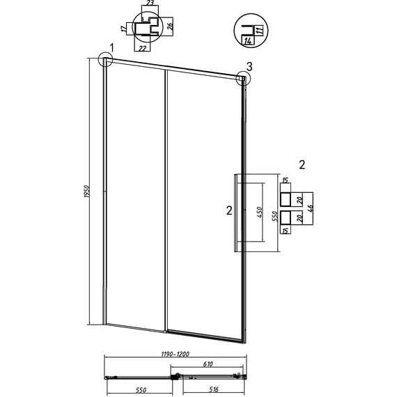 Душевая дверь Grossman Galaxy 120 см 100.K33.01.120.42.00, графит сатин/прозрачное - фото, картинка 11 Душевая дверь Grossman Galaxy 120 см 100.K33.01.120.42.00, графит сатин/прозрачное - фото 11