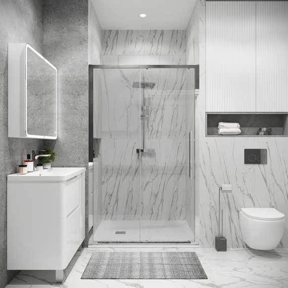 Душевая дверь Grossman Cosmo 130 см 100.K33.02.130.10.00, хром/прозрачное - фото 5