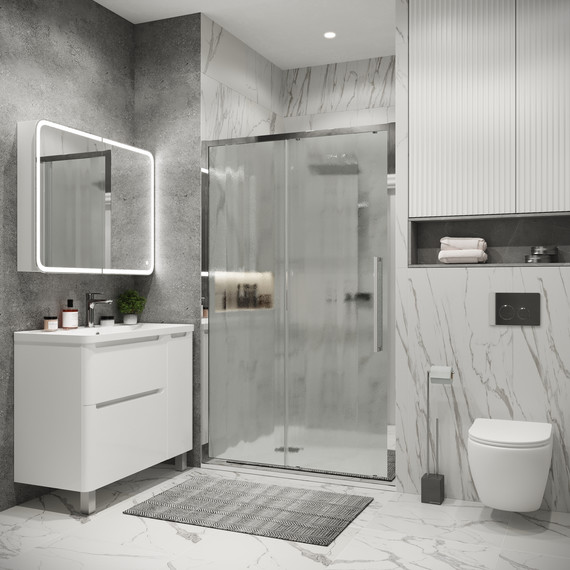 Душевая дверь Grossman Cosmo 110 см 100.K33.02.110.10.02, хром/шиншилла - фото 4