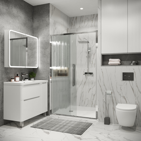 Душевая дверь Grossman Cosmo 110 см 100.K33.02.110.10.02, хром/шиншилла - фото 6