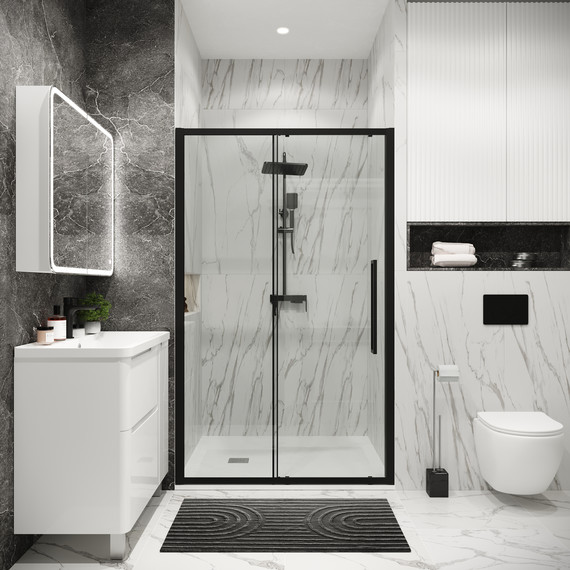 Душевая дверь Grossman Cosmo 110 см 100.K33.02.110.21.00, чёрный матовый/прозрачное - фото 5