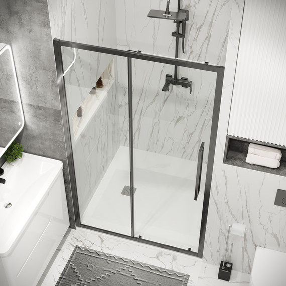 Душевая дверь Grossman Cosmo 100 см 100.K33.02.100.42.00, графит сатин/прозрачное - фото 4