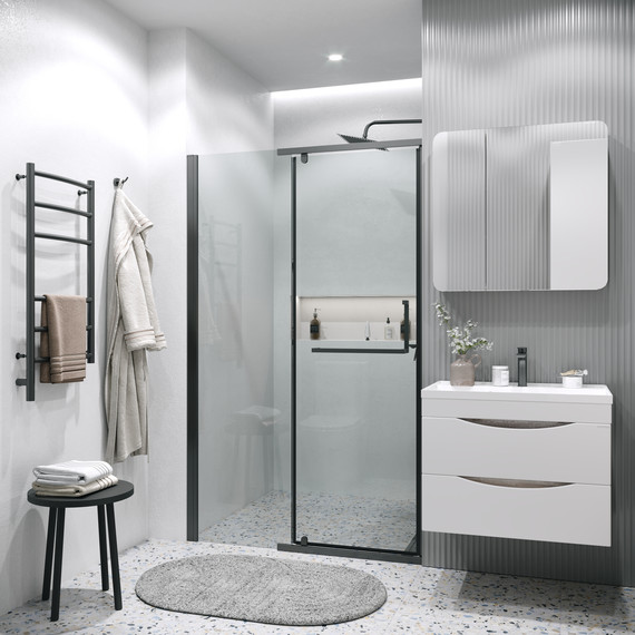 Душевая дверь Grossman Pragma 110 см 100.K33.03.110.21.00, чёрный матовый/прозрачное - фото 4