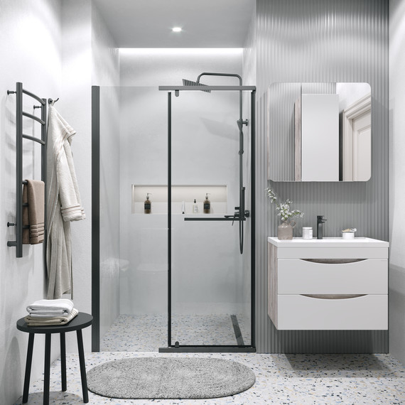 Душевая дверь Grossman Pragma 110 см 100.K33.03.110.21.00, чёрный матовый/прозрачное - фото 5