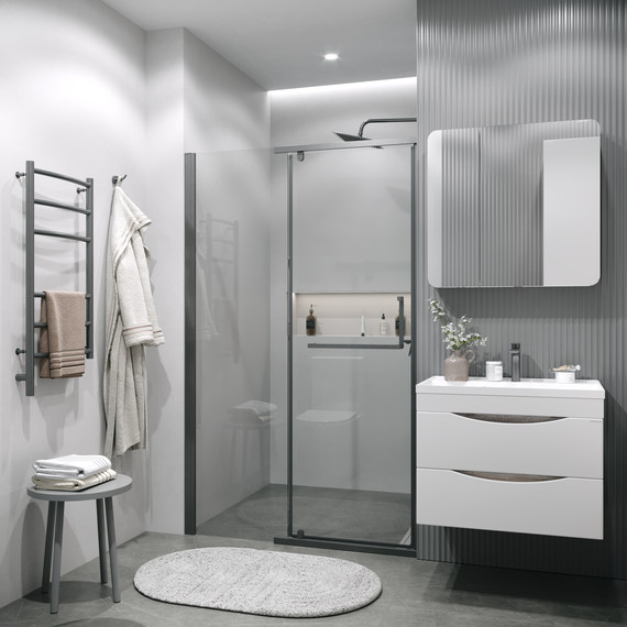 Душевая дверь Grossman Pragma 110 см 100.K33.03.110.42.00, графит сатин/прозрачное - фото 4