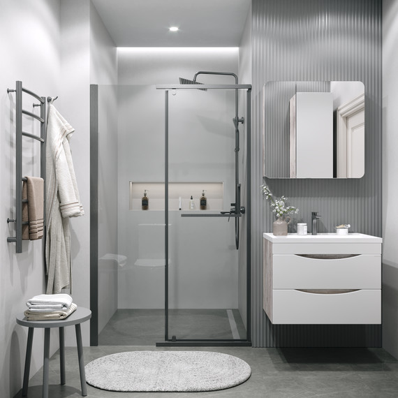 Душевая дверь Grossman Pragma 110 см 100.K33.03.110.42.00, графит сатин/прозрачное - фото 5