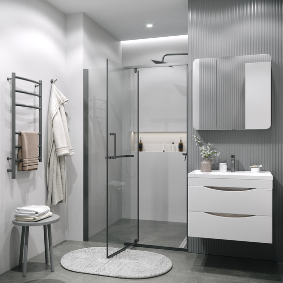 Душевая дверь Grossman Pragma 110 см 100.K33.03.110.42.00, графит сатин/прозрачное - фото 6