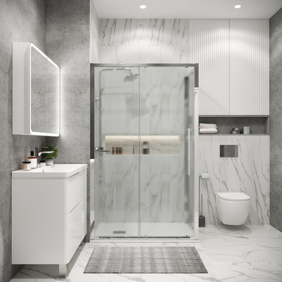 Душевое ограждение Grossman Cosmo 100x70 см 120.K33.02.1070.10.02, хром/шиншилла - фото 3