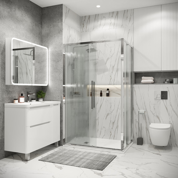 Душевое ограждение Grossman Cosmo 110x70 см 120.K33.02.1170.10.02, хром/шиншилла - фото 5