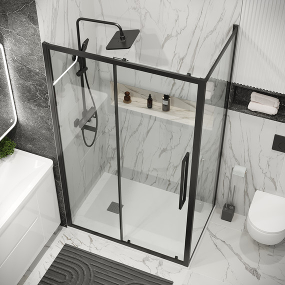 Душевое ограждение Grossman Cosmo 110x80 см 120.K33.02.1180.21.00, чёрный матовый/прозрачное - фото 4