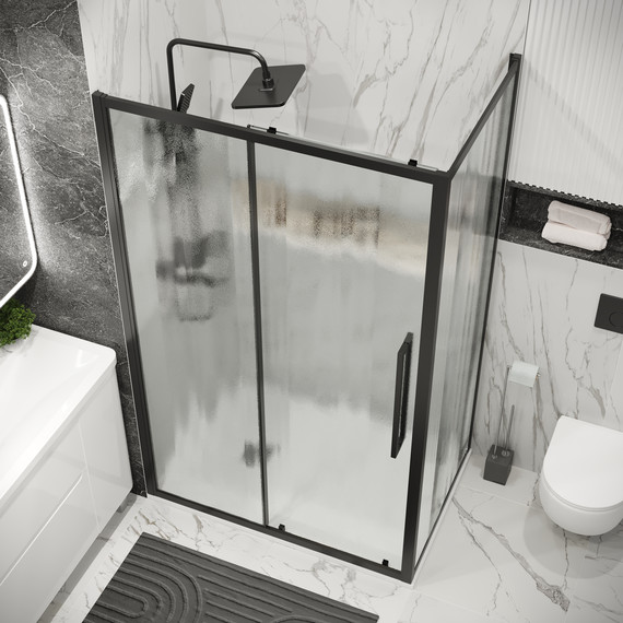 Душевое ограждение Grossman Cosmo 110x70 см 120.K33.02.1170.21.02, чёрный матовый/шиншилла - фото 4