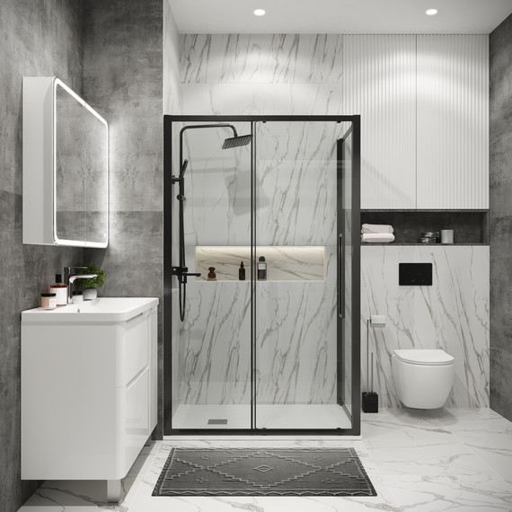 Душевое ограждение Grossman Cosmo 120x90 см 120.K33.02.1290.42.00, графит сатин/прозрачное - фото 3