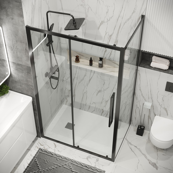 Душевое ограждение Grossman Cosmo 140x90 см 120.K33.02.1490.42.00, графит сатин/прозрачное - фото 4