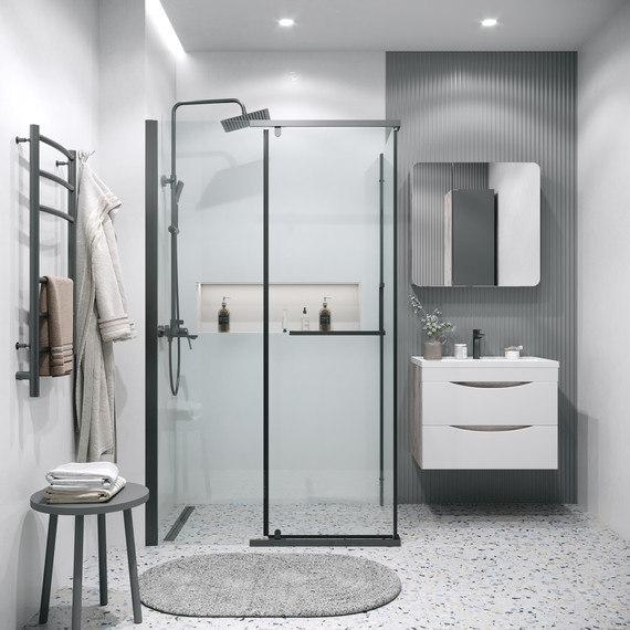 Душевое ограждение Grossman Pragma 110x80 см 120.K33.03.1180.21.00, чёрный матовый/прозрачное - фото 3