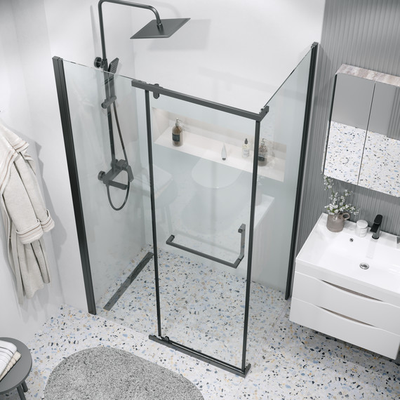 Душевое ограждение Grossman Pragma 110x80 см 120.K33.03.1180.21.00, чёрный матовый/прозрачное - фото 4