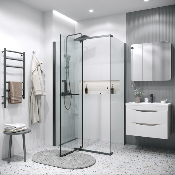 Душевое ограждение Grossman Pragma 110x80 см 120.K33.03.1180.21.00, чёрный матовый/прозрачное - фото 5