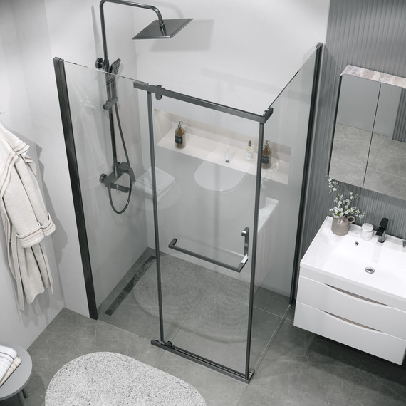 Душевое ограждение Grossman Pragma 110x90 см 120.K33.03.1190.42.00, графит сатин/прозрачное - фото 4