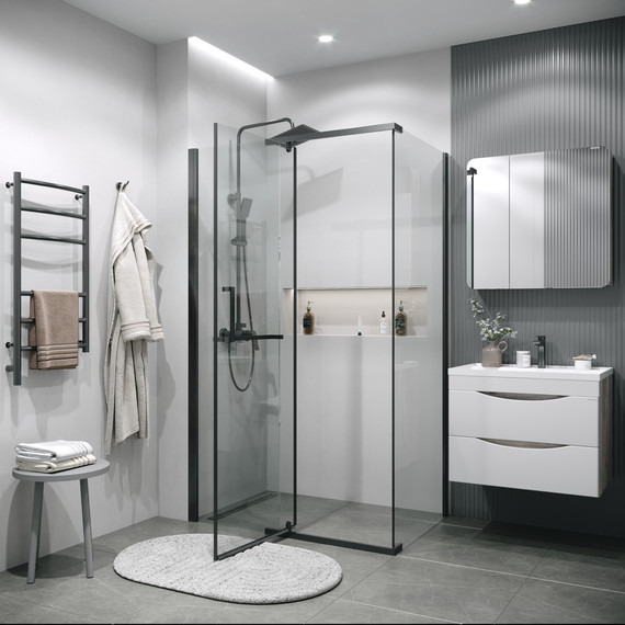 Душевое ограждение Grossman Pragma 110x90 см 120.K33.03.1190.42.00, графит сатин/прозрачное - фото 5
