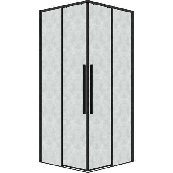 Душевое ограждение Grossman Galaxy 80x80 см 300.K33.01.8080.21.02, чёрный матовый/шиншилла - фото, картинка 3 Душевое ограждение Grossman Galaxy 80x80 см 300.K33.01.8080.21.02, чёрный матовый/шиншилла - фото 3