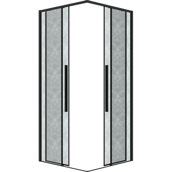 Душевое ограждение Grossman Galaxy 80x80 см 300.K33.01.8080.21.02, чёрный матовый/шиншилла - фото, картинка 2 Душевое ограждение Grossman Galaxy 80x80 см 300.K33.01.8080.21.02, чёрный матовый/шиншилла - фото 2
