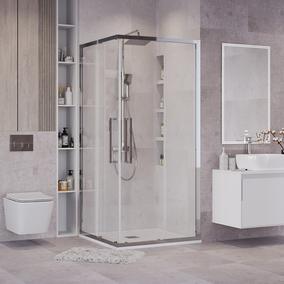 Душевое ограждение Grossman Cosmo 80x80 см 300.K33.02.8080.10.00, хром/прозрачное - фото 6